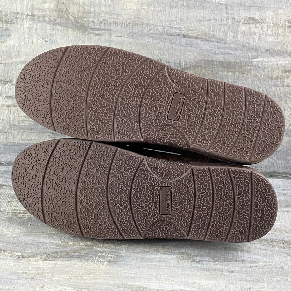 Men’s Moccasin Slipper House Shoe Indoor Outdoor Foam Hard Sole Cozy Loafer - Picture 15 of 16